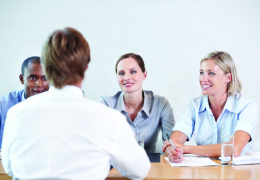 A mock scene for a airline pilot interview